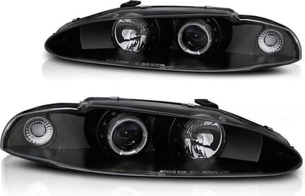 Koplampen dual halo rims MITSUBISHI ECLIPSE 06 95-96 ANGEL EYES ZWART