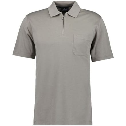 Ragman Uni Easy Care Zipper Poloshirt Pima Cotton Mix Beige / male