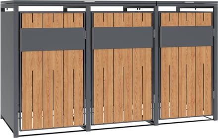 Westmann Varius 3 Metalen Containerombouw voor 3 kliko 's - Houtlook