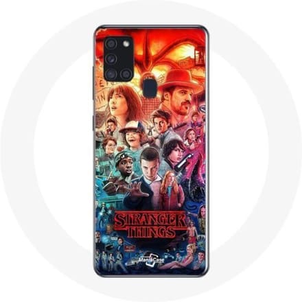 Coque pour Samsung Galaxy A21S Stranger Things Teaser Saison 4 Affiche Personnages Art