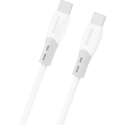 Dudao L25SC 60W USB-C - USB-C Cable with Soft Silicone Braid 1m - White