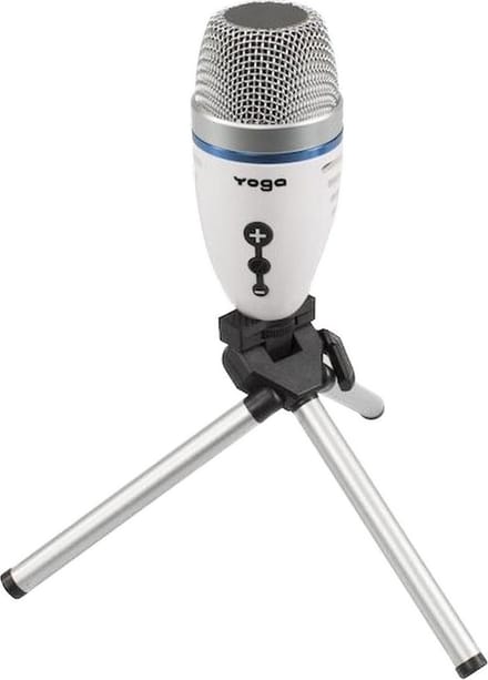 Yoga EM-310U USB Microfoon, 50Hz - 18 kHz, 5/8 "statiefbevestiging, 3,5 mm-uitgangsconnector, wit