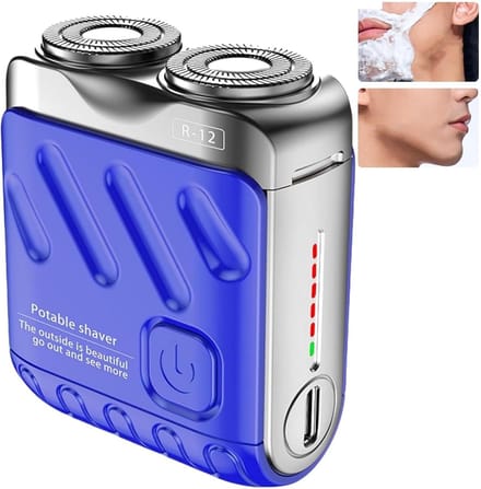 Mini Scheerapparaat - Zakformaat Shaver - Glad Scheren - Nat en Droog - Compact Formaat - Blauw