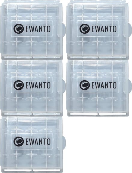 Batterij Opbergdozen - Accu Houders - Orde Scheppen - Stapelbaar Ontwerp - 5 Stuks - Transparant