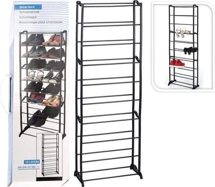 solutions Schoenenrek - 10 laags - Zwart - Metaal