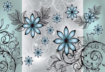 Fotobehang Flowers Floral Pattern | XL - 208cm x 146cm | 130g/m2 Vlies