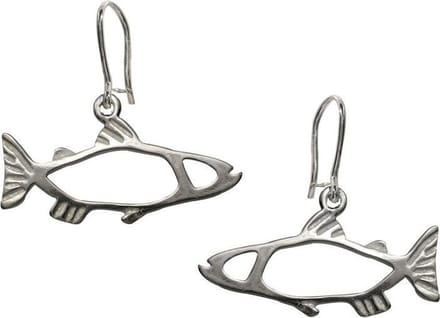Oorbellen, hang, Kleine zilveren zalm
