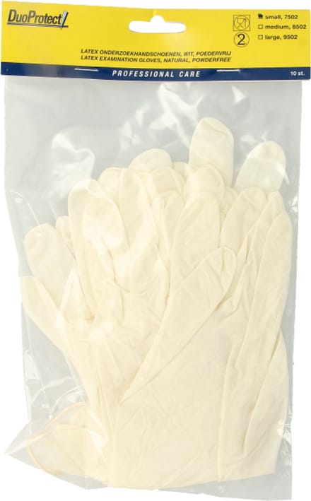 Duoprotect Handschoen latex poedervrij S 10 Stuks