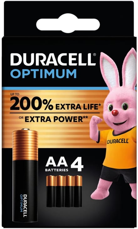 Duracell Alkaline Batterijen Optimum AA - 4 x 4 stuks - Voordeelverpakking