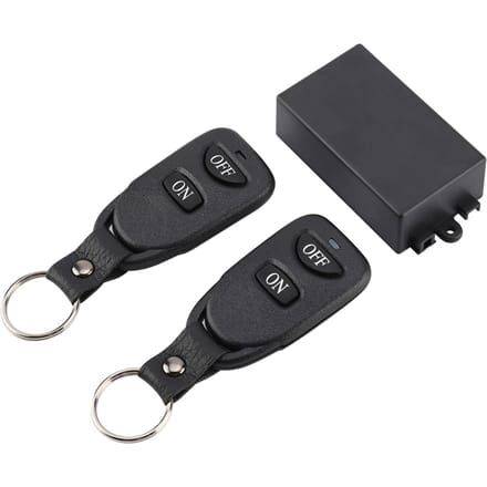 AC 220V 1CH Interrupteur à Relais Récepteur à Télécommande Sans Fil avec 2 Émetteurs 433MHZ black