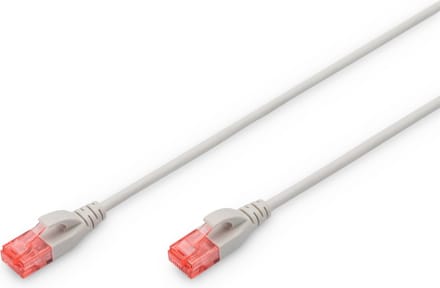 DIGITUS Slim - patch cable - 1 m - grey - Grijs - 1m