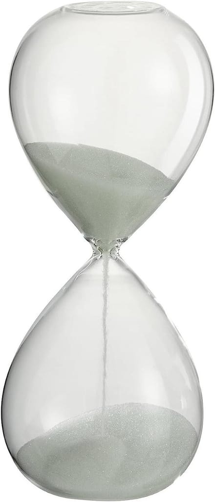 Zandloper Deco - Zandtimer Glas - Tijd Meten - Decoratief Design - Small - Wit