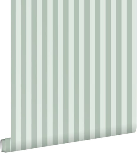 ESTAhome behang strepen vergrijsd groen - 53 cm x 10.05 m - 130953