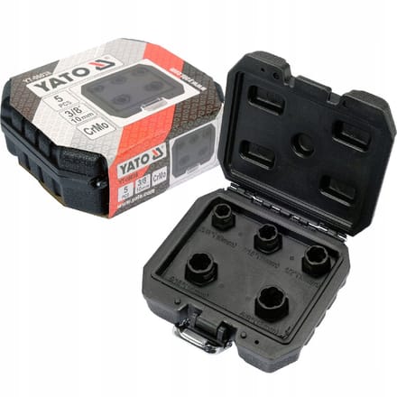 Yato Schroefverwijderaar Set 5 Delig 3/8" - Voor Vastzittende Schroeven