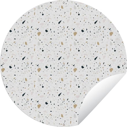 Tuincirkel Patroon - Terazzo - Structuur - 60x60 cm - Ronde Tuinposter - Buiten