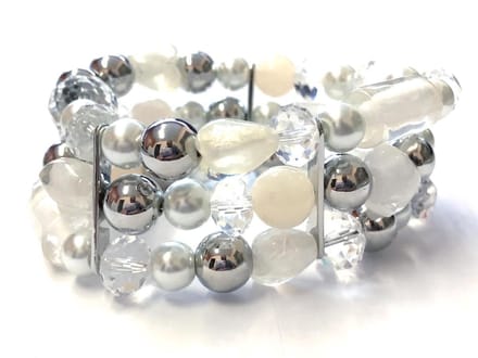 Behave - Armband - wit transparant mix - elegante avondstijl