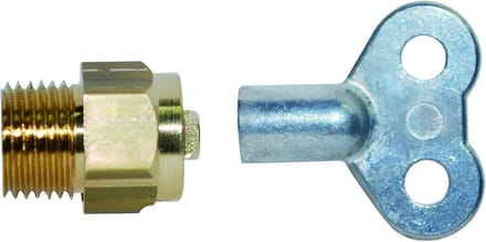 Vierkante Radiator Bleeder 4 Vernikkeld 05 x 10 met Sleutel
