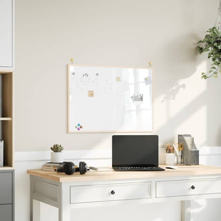 vidaXL - Magnetisch - whiteboard - met - massief - grenenhouten - frame - 80x55 - cm
