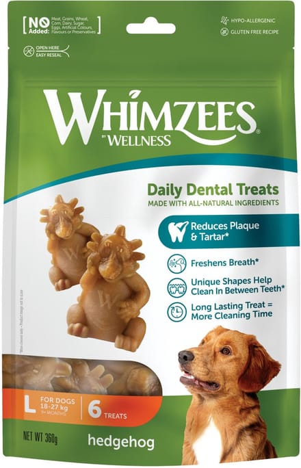 Whimzees Egel L - Kauwsnacks - Hond - 7,6cm - 6st