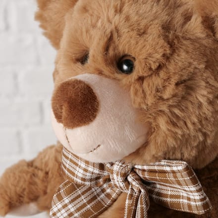Pluche Beer Pepper – Knuffelbeer – 26 cm – Bruin – Met Strik – Zachte Knuffel van Polyester