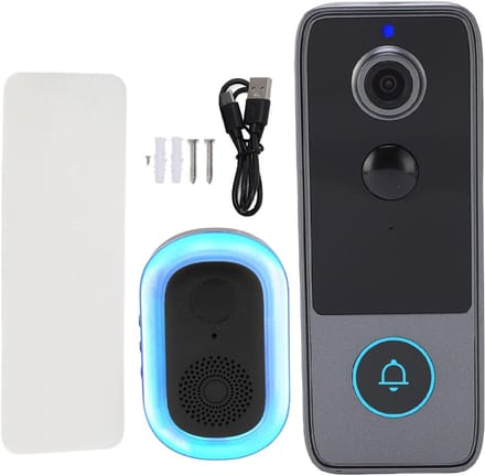 Draadloze Videodeurbel - Slimme Camera - Veilige Huis - 2K HD Beeld - 166 Graden - Zwart