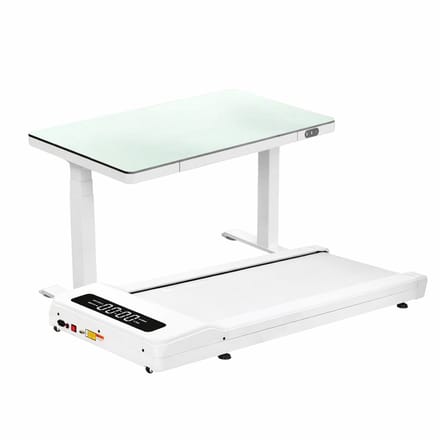 LifeSpan TR1200-Power Loopbandbureau met glazen sta-bureau en slimme console SC130 (wit)