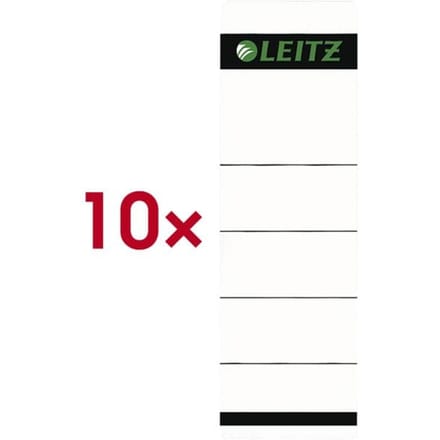 LEITZ® Rugetiketten, voor ordner met een rugbreedte van 80 mm, zelfklevend, 10 stuks, grijs