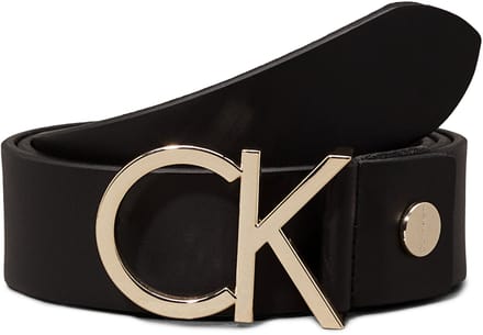 Calvin Klein lederen logo riem - zwart 75