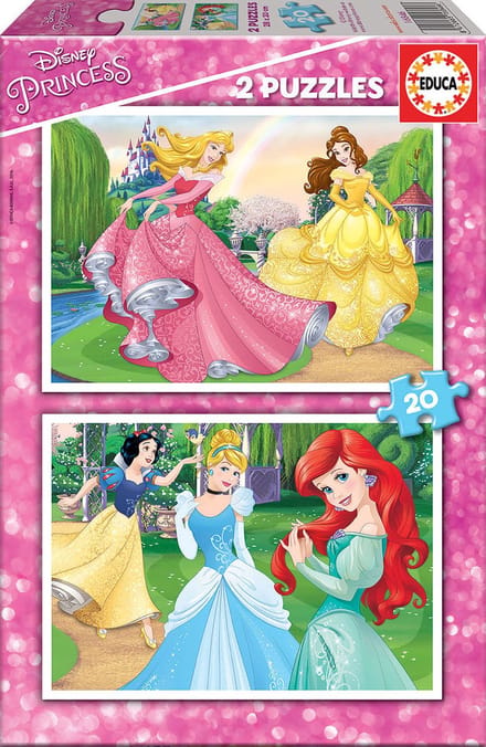2-delige puzzel x 20 pièces Disney Princess