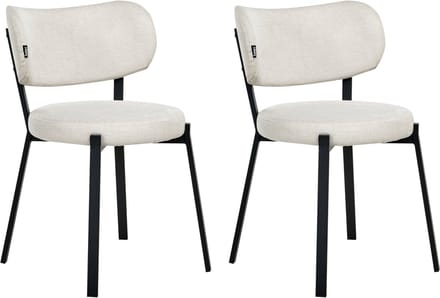 BRONTE - Eetkamerstoel set van 2 - Lichtbeige - Polyester