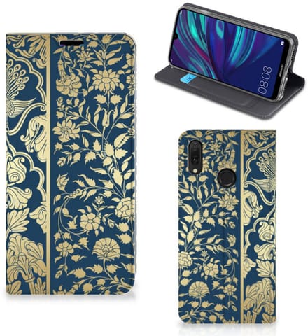 Huawei Y7 hoesje Y7 Pro (2019) Smart Cover Beige Flowers