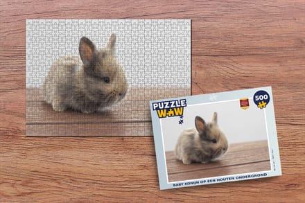 Puzzel Baby - Konijn - Hout - Legpuzzel - Puzzel 500 stukjes