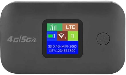 Casa Living 4G WiFi Router - Draagbare Mobiele Hotspot - 150 Mbps Snelheid - 3000mAh Batterij - LCD Display - Type-C Aansluiting
