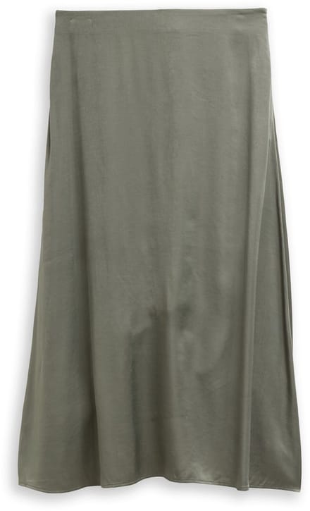 Tom Tailor - Hoge taille satijnen midi-rok - Maat 42 - cloudy green