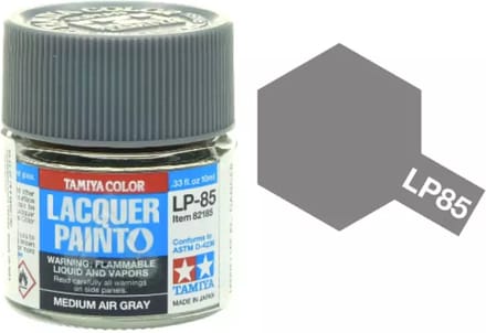 Tamiya Hobbyverf Enamel verf - LP-85 Medium Air Grijs - Matt - Lacquer Paint - 10ml Verf potje