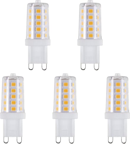 SPL G9 LED Lamp 3W Dimbaar - Warm Wit - 260lm - LED Buislamp T17 - 5 Stuks - 2700K - 230 Volt