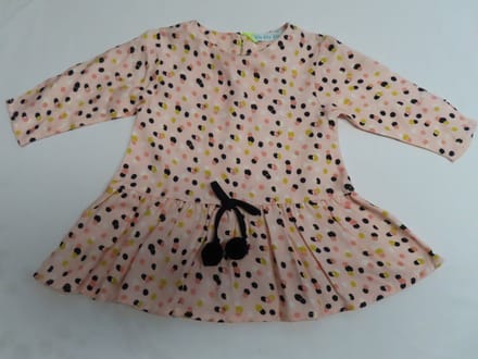 Jurk - Meisjes - Roze met stip all over - 3 maand 62