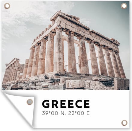 Tuindoek Griekenland - Athene - Tempel - 100x100 cm