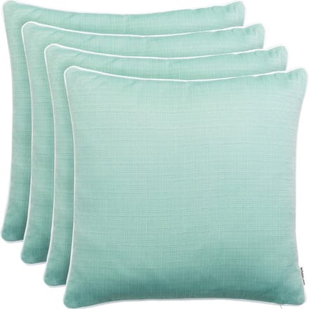 Thuys – Set Van 4 Buiten Tuinkussens – 45 x 45cm – Mintgroen Linnenlook Textuur