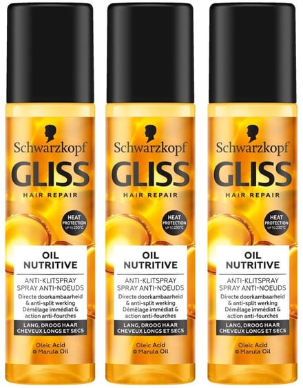 Gliss Oil Nutritive Anti-Klitspray - 3x 200ml
