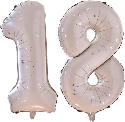 Ginger Ray - Folieballon cijfer 18 - nude en gold - 66 cm