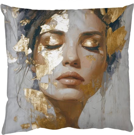 Sierkussens - Kussentjes Woonkamer - 45x45 cm - Sierlijk - Vrouw - Goud - Ogen