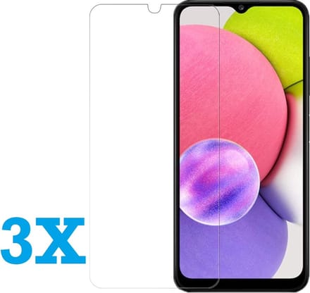 Screenprotector Glas - Tempered Glass Screen Protector Geschikt voor: Samsung Galaxy A03s - 3x