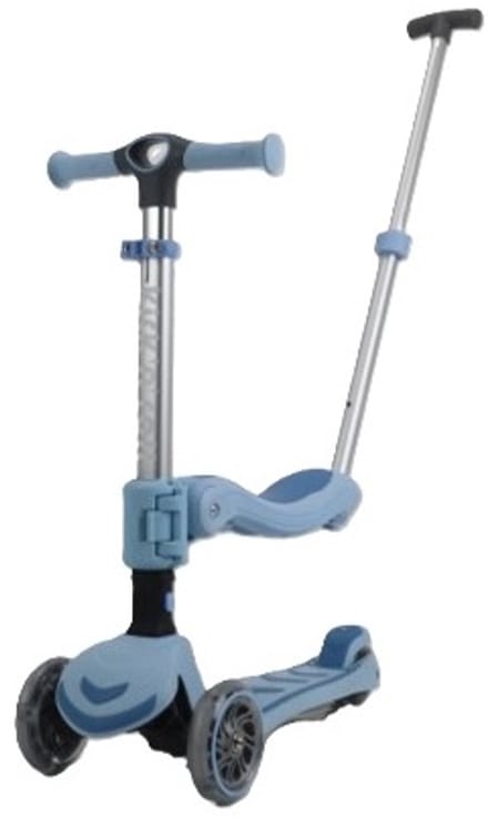Kick'n'Roll S6 - ECO - Blauw - 3IN1 - Kinderstep - Afneembaar zitje - Duwstang
