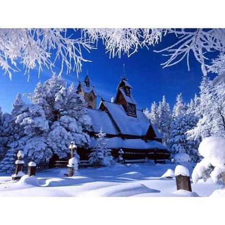 Peinture Diamant 5D Paysage de Neige Broderie Diamant 20X30CM gray