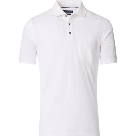 Casa moda poloshirt wit effen korte mouw