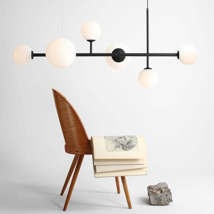 ALDEX Hanglamp Dione, 6-lamps, zwart