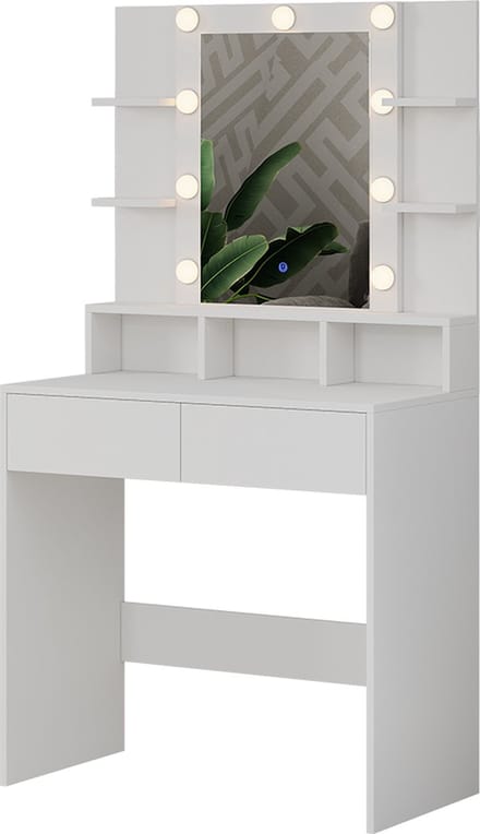 Vicco Taylor Kaptafel met licht – 80 cm met LED-verlichting Wit