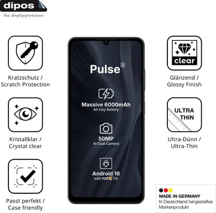 dipos – 4x Beschermfolie geschikt voor Aiplus AI+ Pulse 2 | Krasbestendige & heldere Screenprotector Ultra-Thin