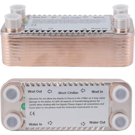 20 Plaques Refroidisseur de Moût Homebrew Contre-courant NPT1/2 Facile à Utiliser Chaleur Acier Inoxydable gray